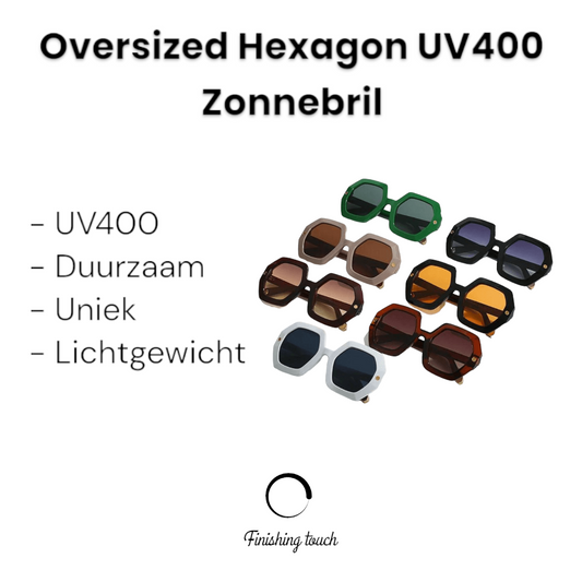 Oversized Hexagon UV400 Zonnebril