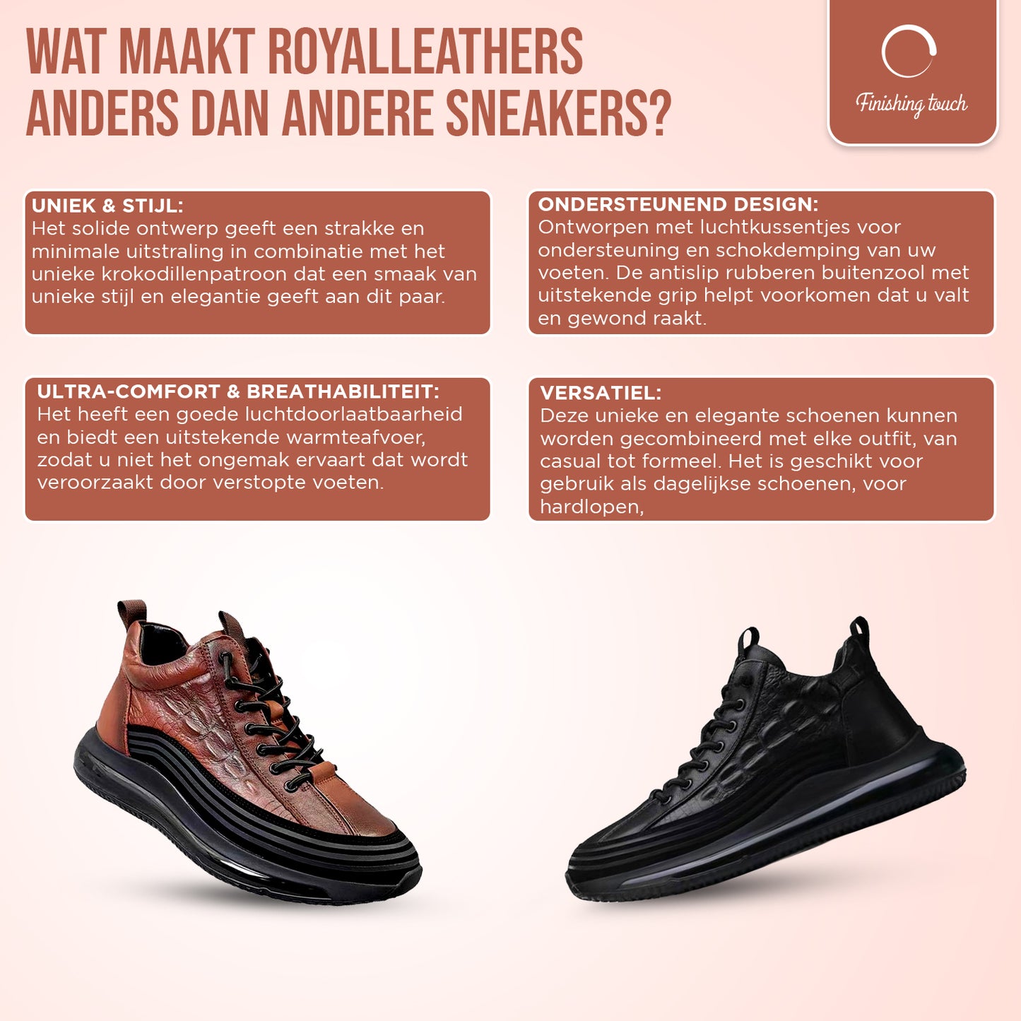 RoyalLeathers - Unieke rundlederen heren sneakers
