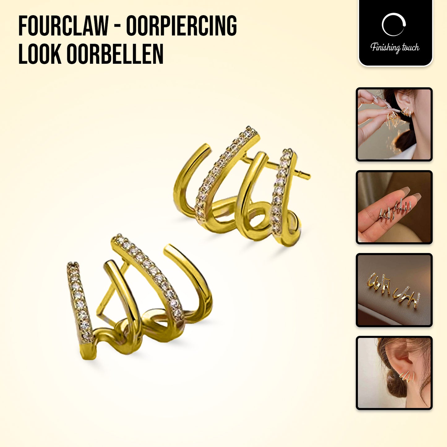FourClaw - Oorpiercing look oorbellen