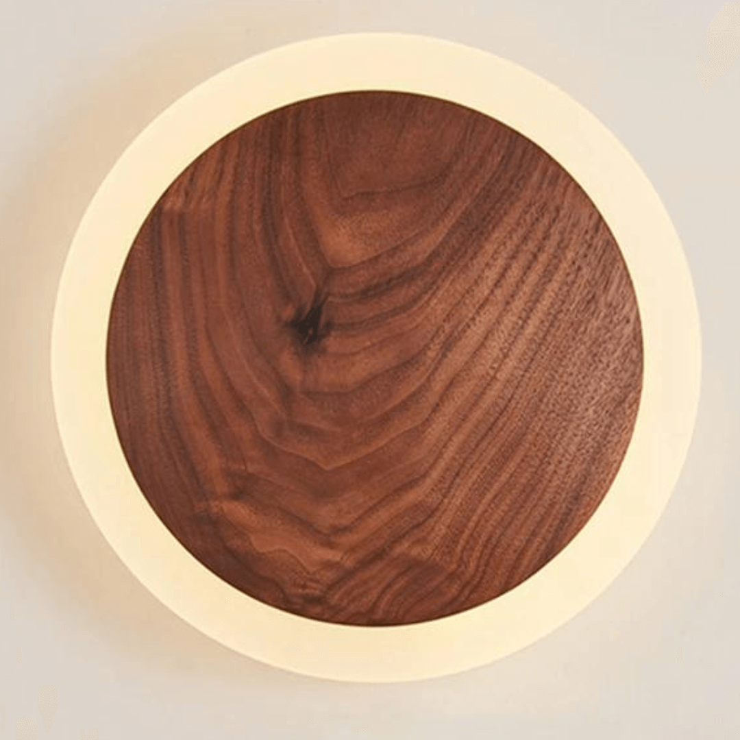 Nordic Walnut LED Wandlamp – Modern Ontwerp, Zachte Verlichting