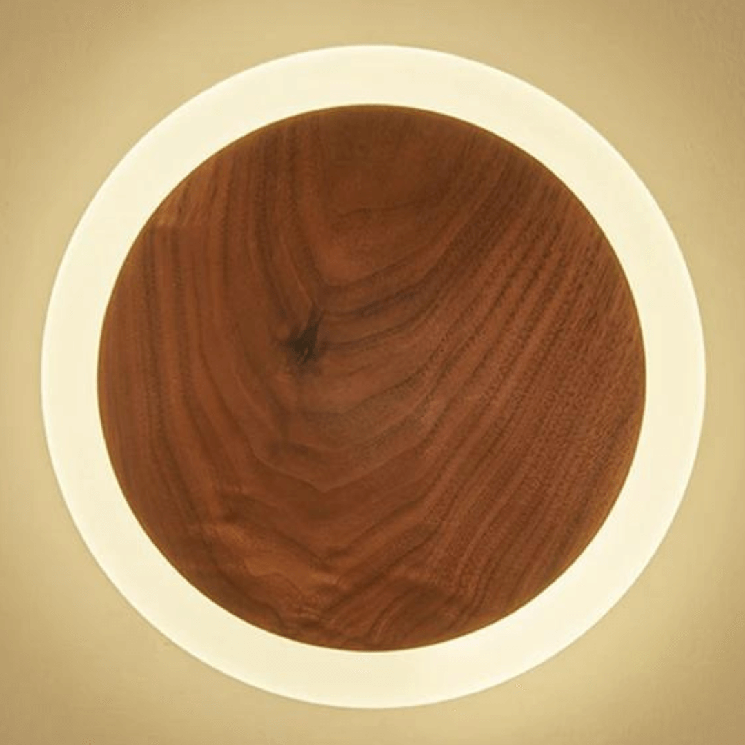 Nordic Walnut LED Wandlamp – Modern Ontwerp, Zachte Verlichting