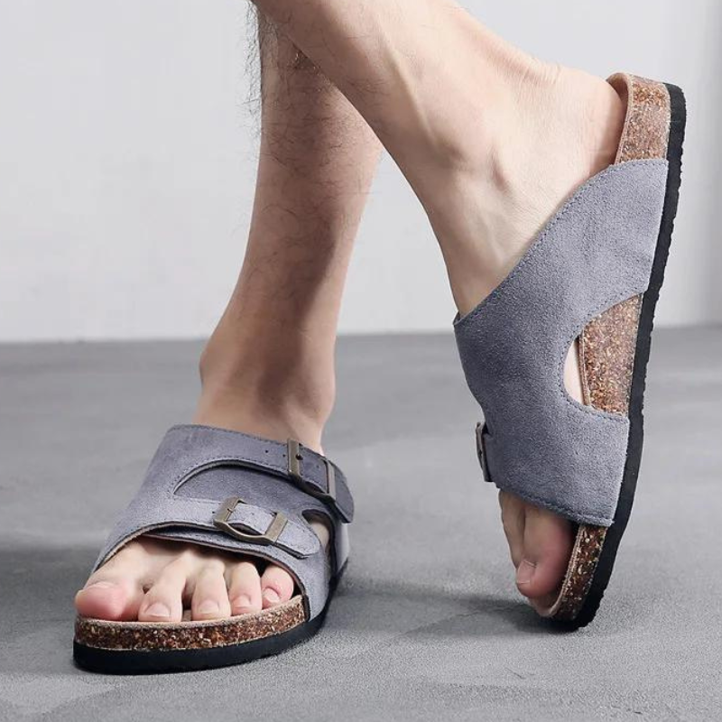 Leren herenslippers