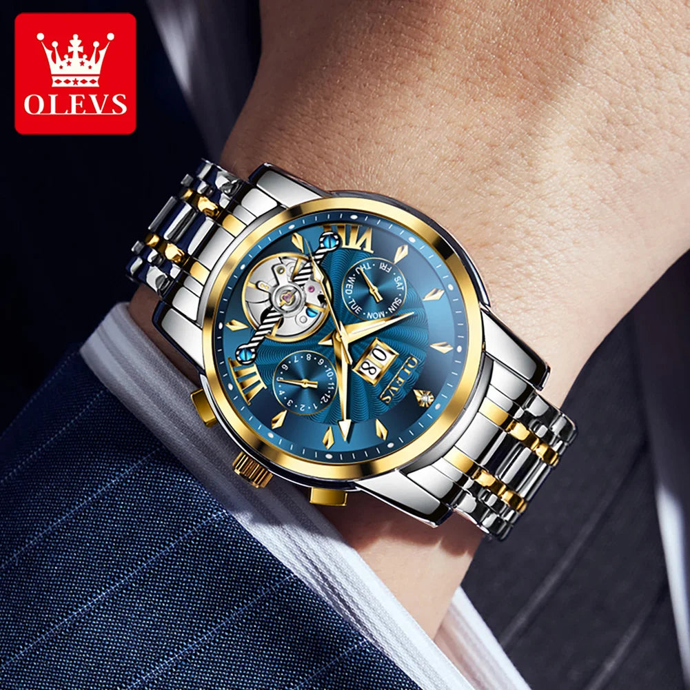 Automatische Mechanische Herenhorloge met Luminous Functie en Waterdicht Ontwerp - Elegant Staal Design 3