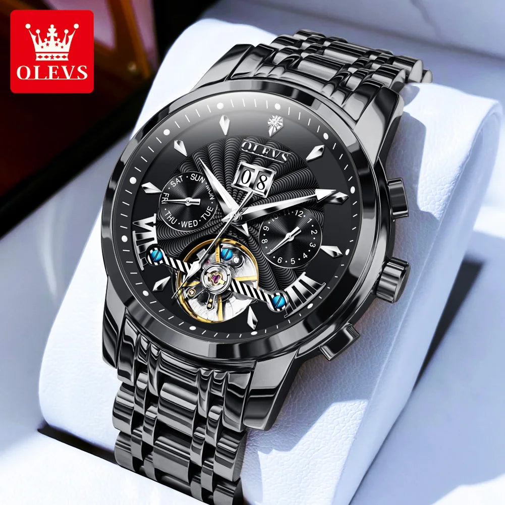 Automatische Mechanische Herenhorloge met Luminous Functie en Waterdicht Ontwerp - Elegant Staal Design 6