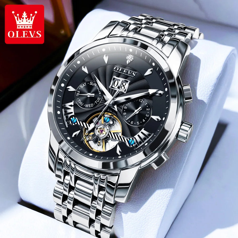 Automatische Mechanische Herenhorloge met Luminous Functie en Waterdicht Ontwerp - Elegant Staal Design 7
