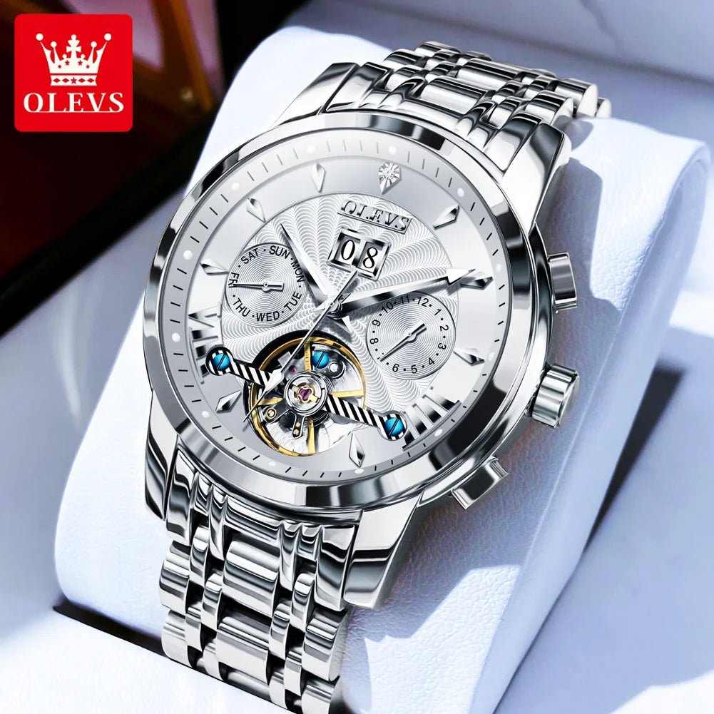 Automatische Mechanische Herenhorloge met Luminous Functie en Waterdicht Ontwerp - Elegant Staal Design 8