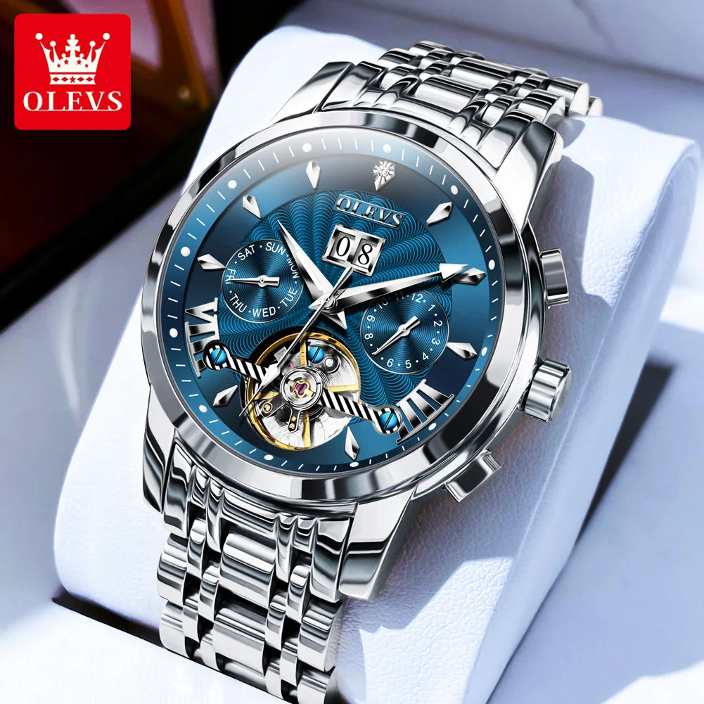 Automatische Mechanische Herenhorloge met Luminous Functie en Waterdicht Ontwerp - Elegant Staal Design 9