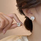 Bloem Stud Oorbellen Dames met Uniek Gevouwen Ontwerp en Meerdere Lagen voor Elegante Styling 5