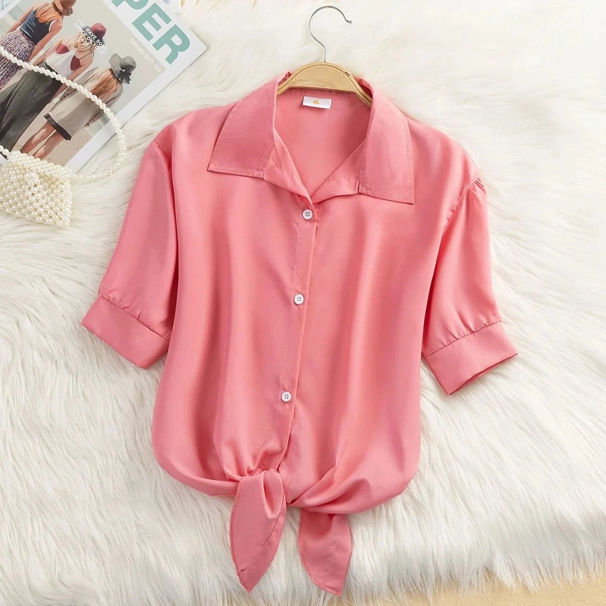 Dames Blouse van Lichtgewicht Chiffon met Korte Mouwen – Casual Zomer Top voor Comfort en Stijl 6