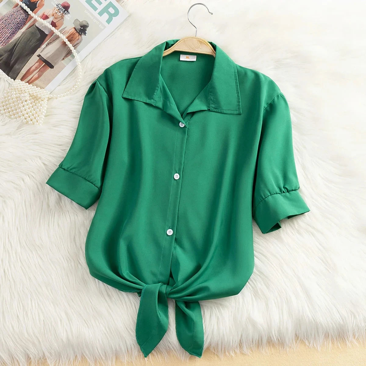 Dames Blouse van Lichtgewicht Chiffon met Korte Mouwen – Casual Zomer Top voor Comfort en Stijl 9