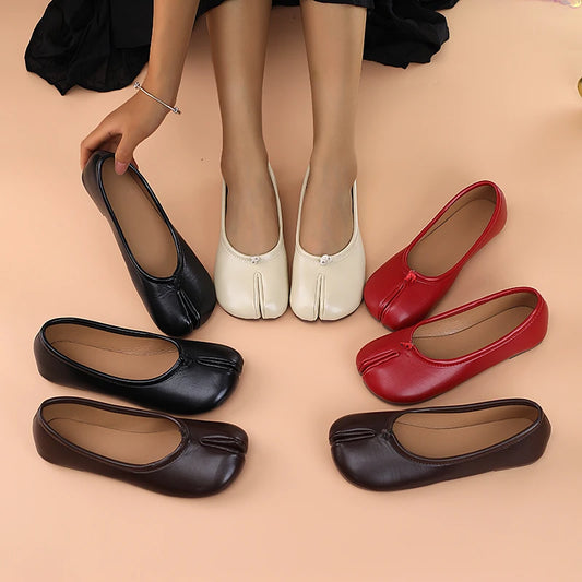 Dames Loafers van Leer met Tussentoe Separator – Comfortabele en Ademende Zwarte Loafers Dames 0