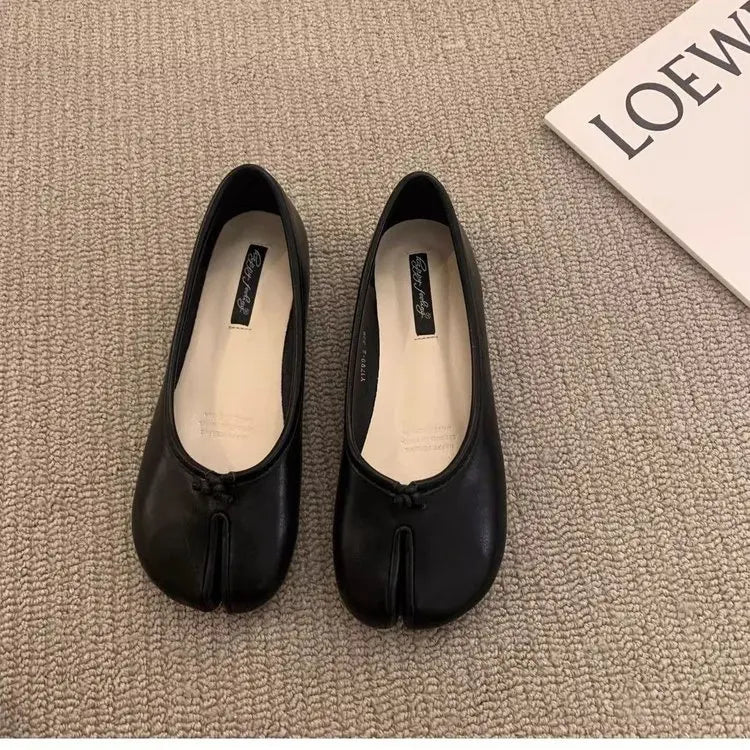 Dames Loafers van Leer met Tussentoe Separator – Comfortabele en Ademende Zwarte Loafers Dames 8