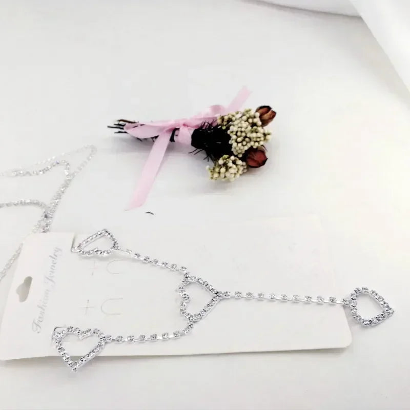 Dames Riem met Hoge Taille en Metalen Ketting, Glamoureuze Franje en Kristallen Accenten 2