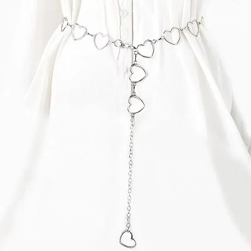 Dames Riem met Hoge Taille en Metalen Ketting, Glamoureuze Franje en Kristallen Accenten 4