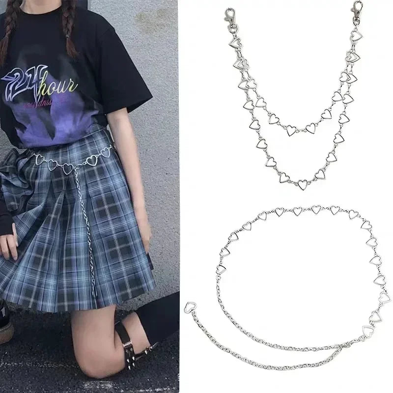 Dames Riem met Hoge Taille en Metalen Ketting, Glamoureuze Franje en Kristallen Accenten 5