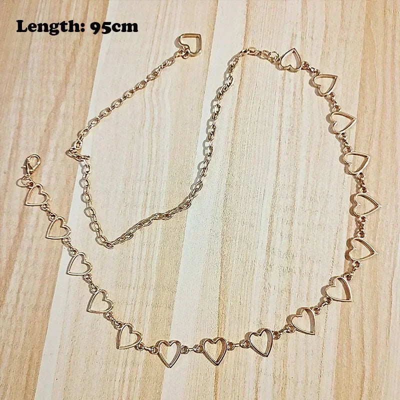 Dames Riem met Hoge Taille en Metalen Ketting, Glamoureuze Franje en Kristallen Accenten 6