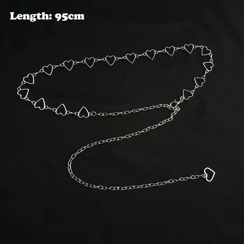 Dames Riem met Hoge Taille en Metalen Ketting, Glamoureuze Franje en Kristallen Accenten 9