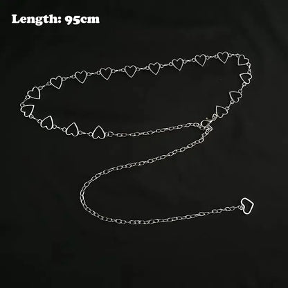 Dames Riem met Hoge Taille en Metalen Ketting, Glamoureuze Franje en Kristallen Accenten 9