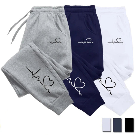 Dames Sweatpants met Hartprint voor Fitness en Casual Gebruik – Comfortabele Baggy Joggingbroek voor Dames 0