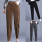 Dikke Casual Corduroy Broeken Dames – Hoge Taille Harem Pantalon voor Herfst en Winter 4