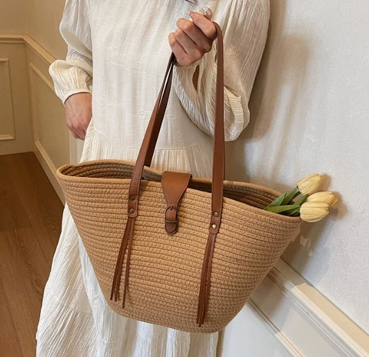 BeachCarry Maxi - Grote Strandtas Vrouwen | 15L Capaciteit | Canvas | Strand & Boodschappen | Duurzaam