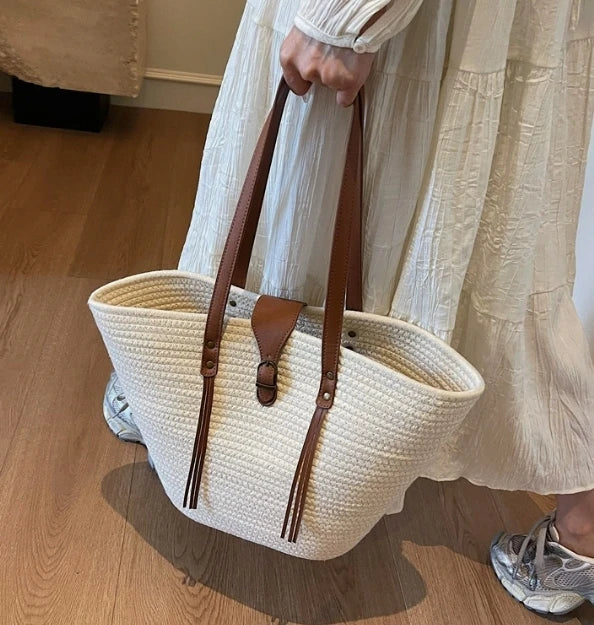 BeachCarry Maxi - Grote Strandtas Vrouwen | 15L Capaciteit | Canvas | Strand & Boodschappen | Duurzaam