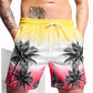 Heren Zwemshort met 3D Palmprint – Ademend en Comfortabel voor Zomeractiviteiten, Losse Pasvorm, Ideaal voor Strand en Zwemmen