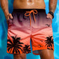 Heren Zwemshort met 3D Palmprint – Ademend en Comfortabel voor Zomeractiviteiten, Losse Pasvorm, Ideaal voor Strand en Zwemmen