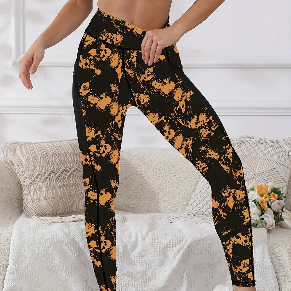 Hoge Taille Yoga Legging Dames Zakken | Tie Dye | Sneldrogend en stretchy