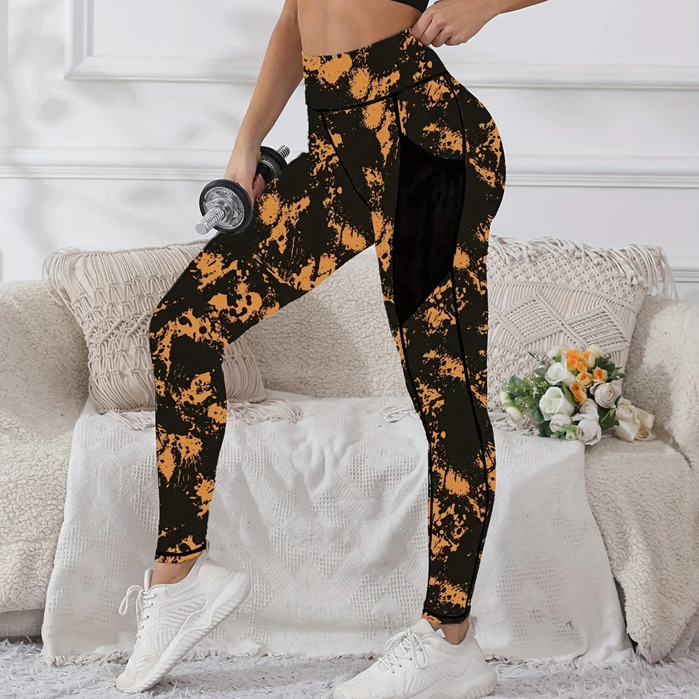 Hoge Taille Yoga Legging Dames Zakken | Tie Dye | Sneldrogend en stretchy