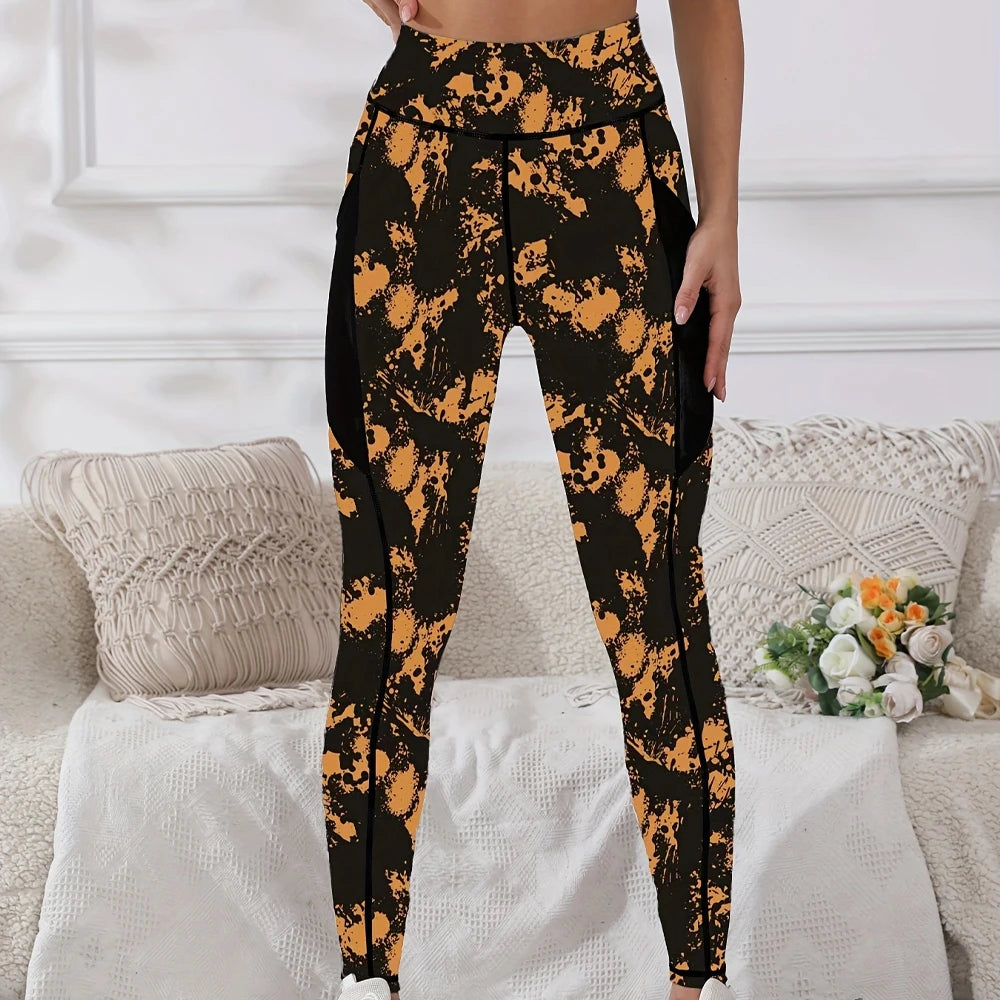 Hoge Taille Yoga Legging Dames Zakken | Tie Dye | Sneldrogend en stretchy