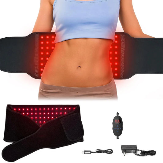 Infrarood Lichttherapie Band voor Pijnverlichting met 120 LED-lampen – Verstelbare Draagbare Therapie Wrap 112 x 21 cm