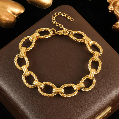 RVS 316L Sieraden Set met Waterdichte Armbanden en Ketting voor Dames – Punk Stijl, Verstelbare Maat 10