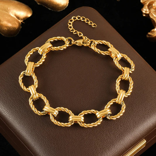 RVS 316L Sieraden Set met Waterdichte Armbanden en Ketting voor Dames – Punk Stijl, Verstelbare Maat 10