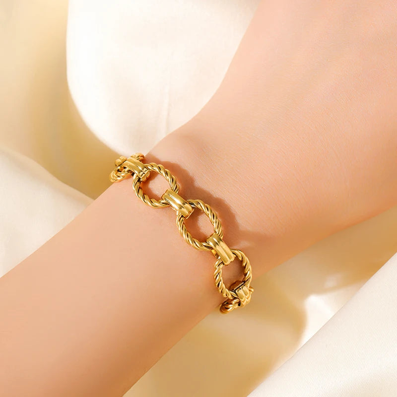 RVS 316L Sieraden Set met Waterdichte Armbanden en Ketting voor Dames – Punk Stijl, Verstelbare Maat 3