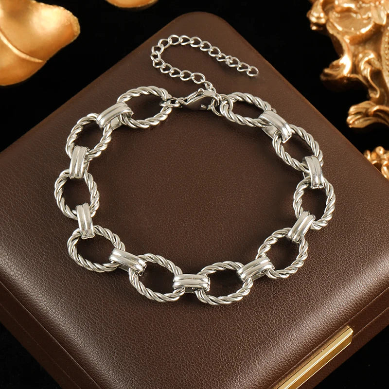 RVS 316L Sieraden Set met Waterdichte Armbanden en Ketting voor Dames – Punk Stijl, Verstelbare Maat 7