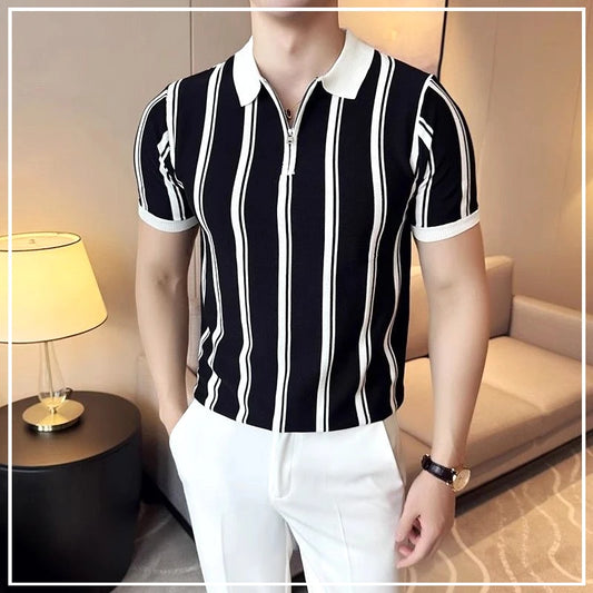 Korte Mouw Polo Shirt Heren met Rits – Ademend Casual Poloshirt van 100% Katoen, Diverse Kleuren en Maten-1