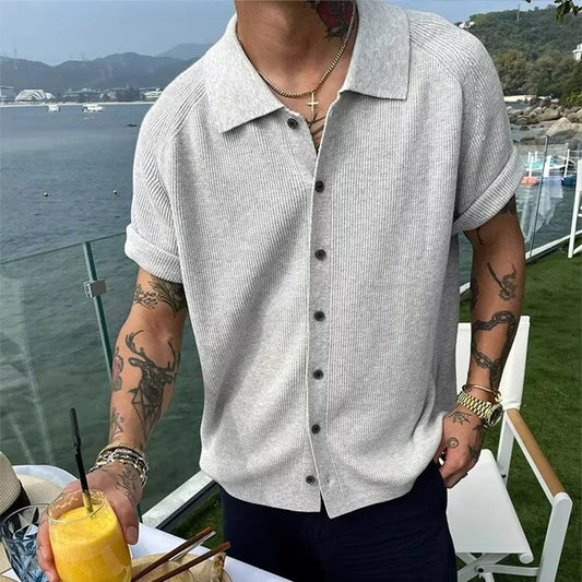 Modieus Heren T Shirt Korte Mouw in Effen Kleur – Ademend Katoenen Shirt voor Casual Gebruik-4