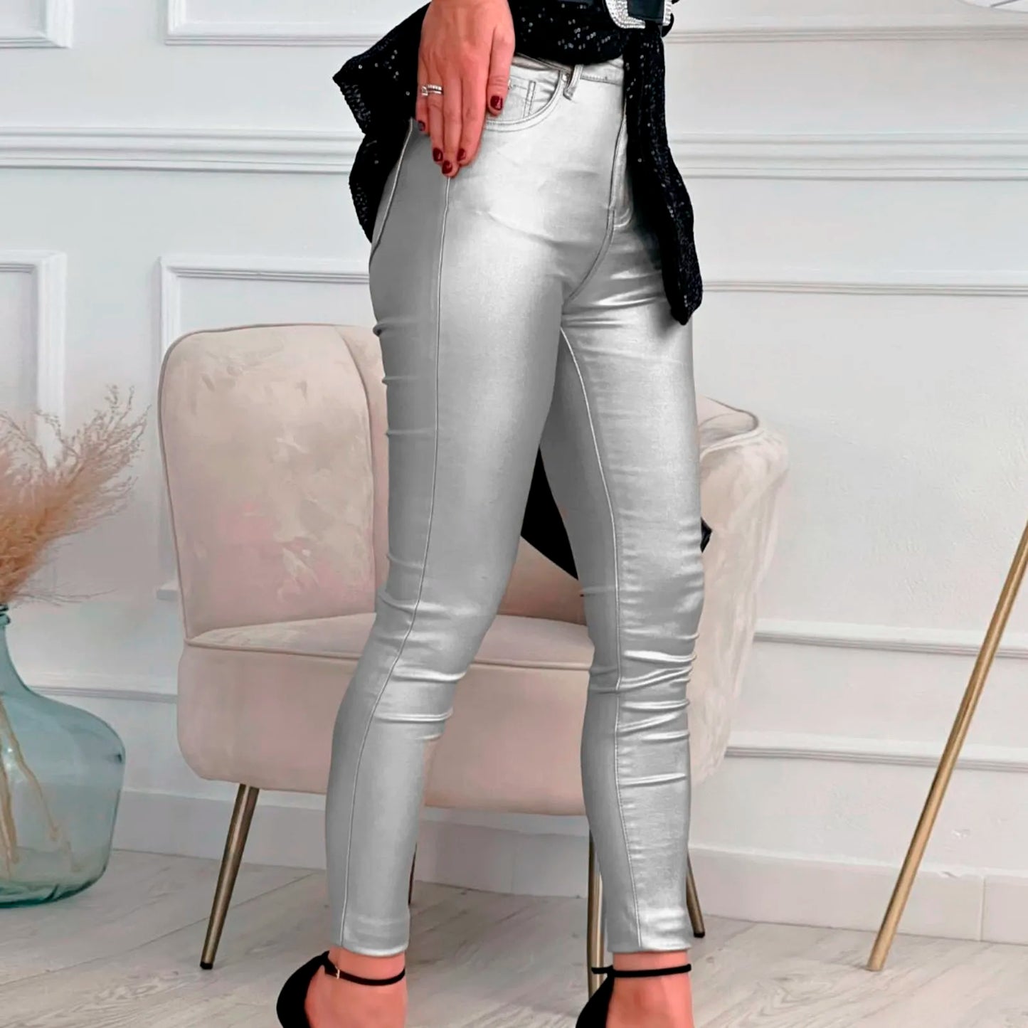 Chique Metallic Broek voor Dames