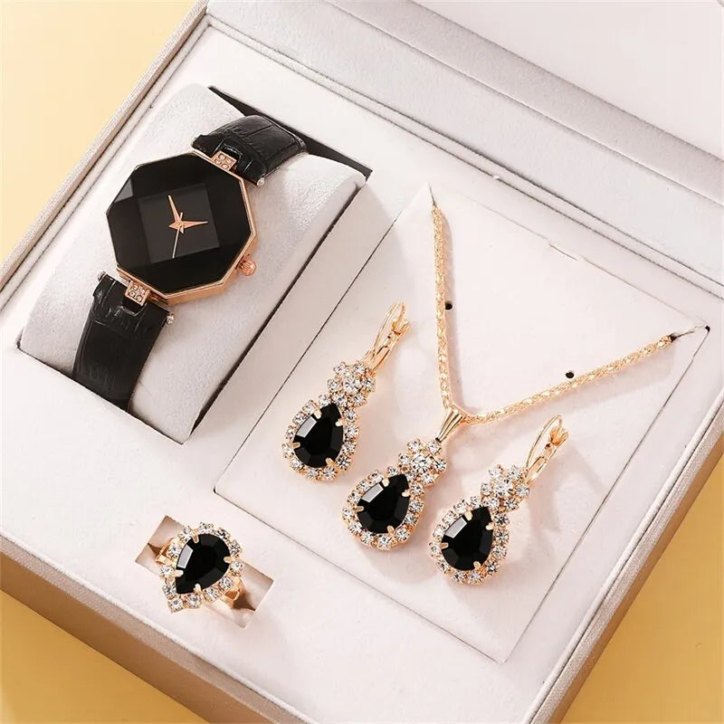 Luxe Strass 5-Delig Horloge Set