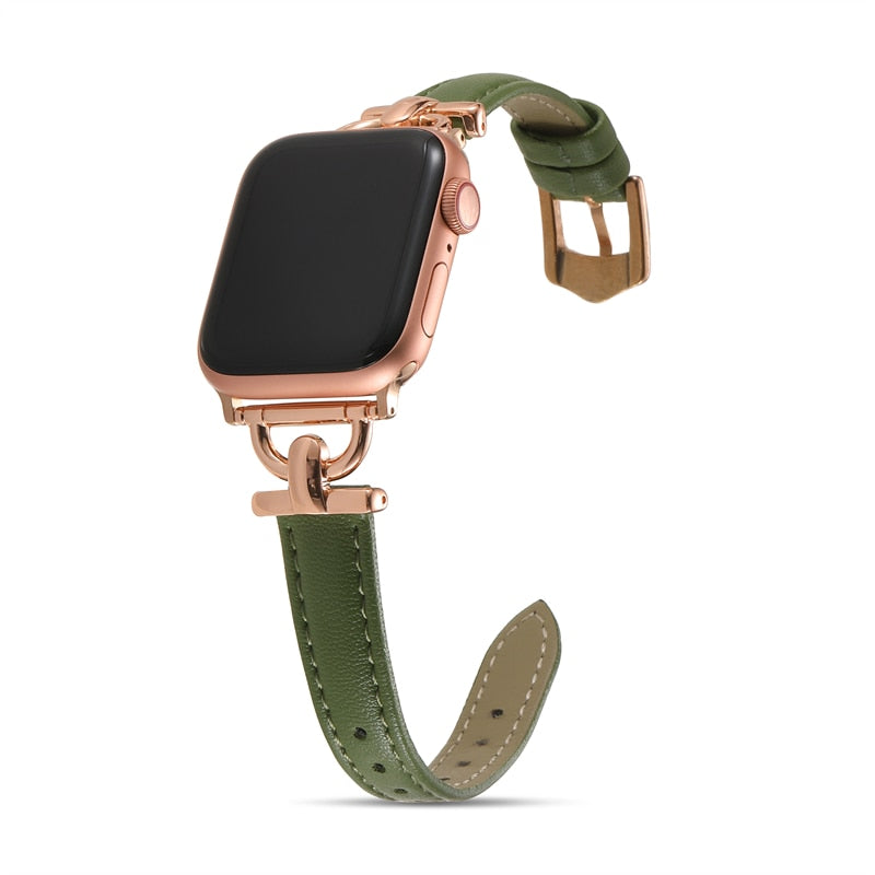 Slanke Leren Apple Watch-band