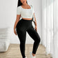 Plus Size Zwarte Sportlegging Dames High Waist met Zakken voor Yoga en Fitness – Comfortabele Polyester Sportlegging-5