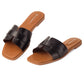 Variant image for Dames Sandalen met Vierkante Teen en Platte Zool – Leren Casual Zomerschoenen voor een Trendy Uitstraling-2