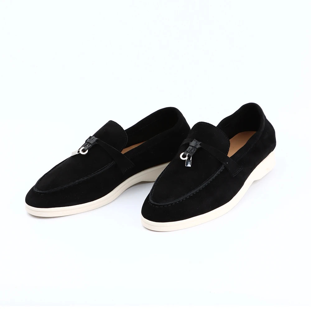 Zwarte Loafers Dames van Suède – Comfortabele Slip-On Mocassins voor de Zomer-4