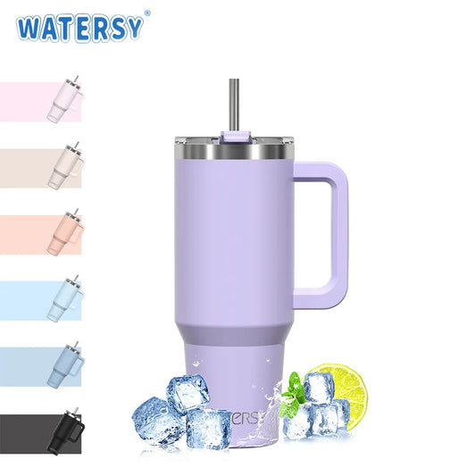 Geïsoleerde Roestvrijstalen Mok met Handgreep - 40 oz Tumbler voor Koffie en Thee - Lekbestendig en Duurzaam