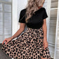 Mini Jurk met Luipaardprint voor Vrouwen – Korte Mouwen en Ronde Hals in 3 Kleuren-1