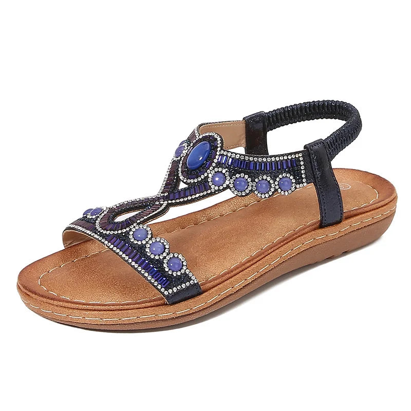 Elegante Dames Sandalen met Strass en Glitter – Zwart, Zilver of Goud voor Zomeruitjes-2