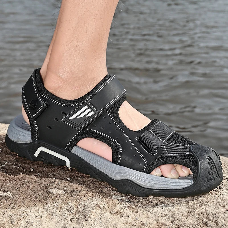 Luxe Leren Zomer Sandalen Dames met Antislip Zool - Comfortabele Platte Zolen voor Casual Gebruik-5