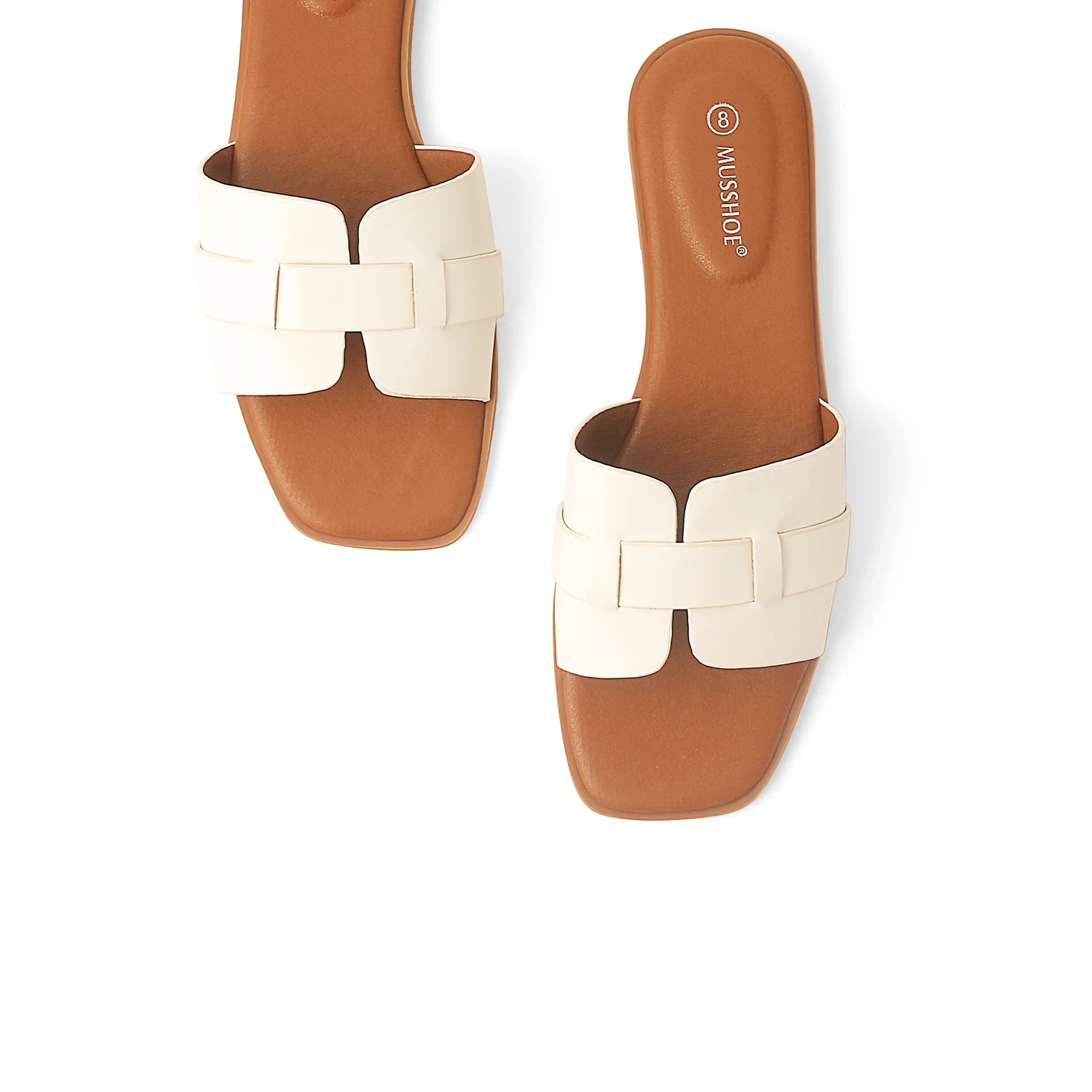 Dames Sandalen met Vierkante Teen en Platte Zool – Leren Casual Zomerschoenen voor een Trendy Uitstraling-2