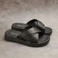 Variant image for Dames Sandalen met Hak van Leer – Open Teen Wedge Sandalen met 3,5 cm Hak voor Zomer Casual Stijl-3